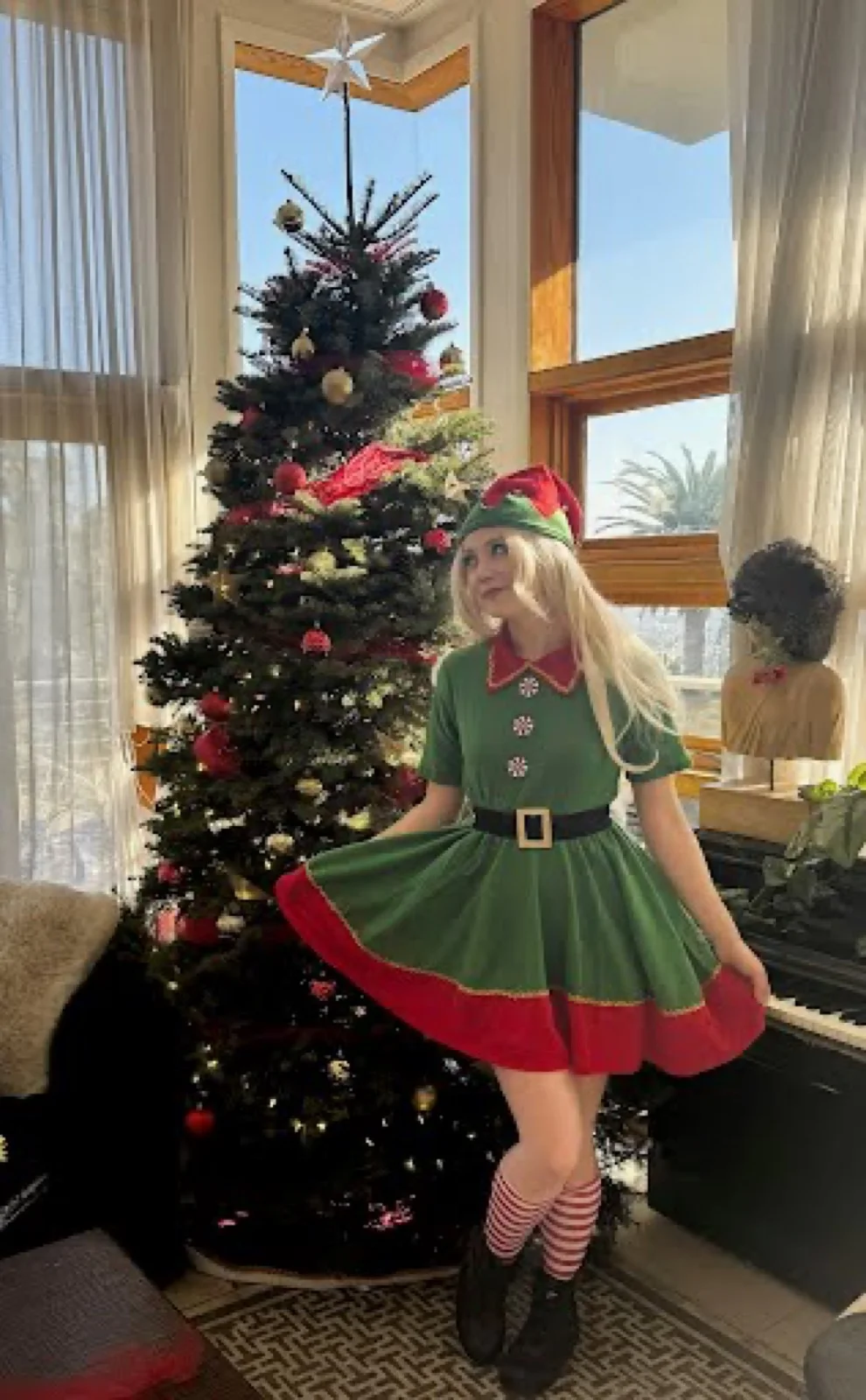 Holiday Elf party character in Inland Empire